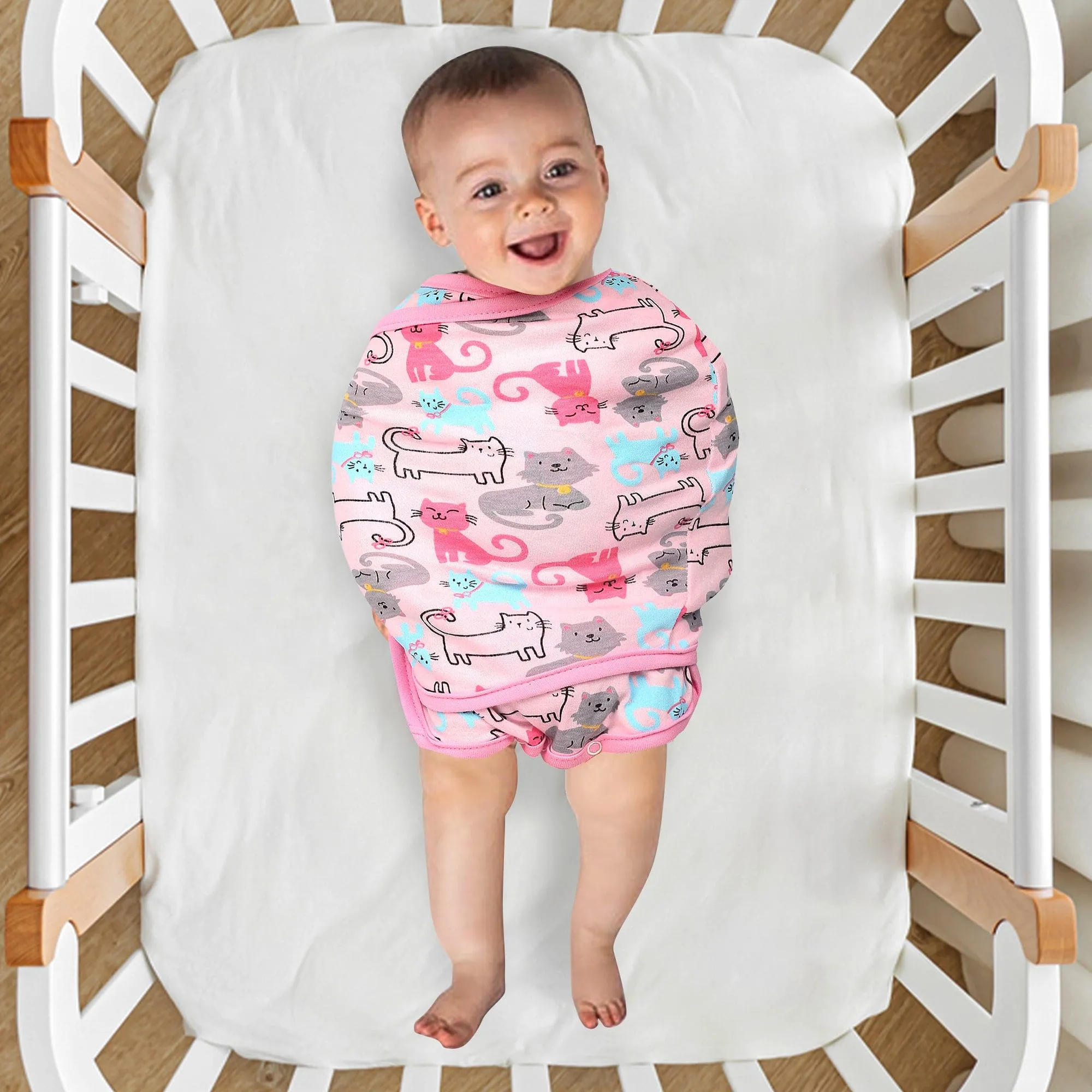 Cats And Dogs Pink Ready Swaddle