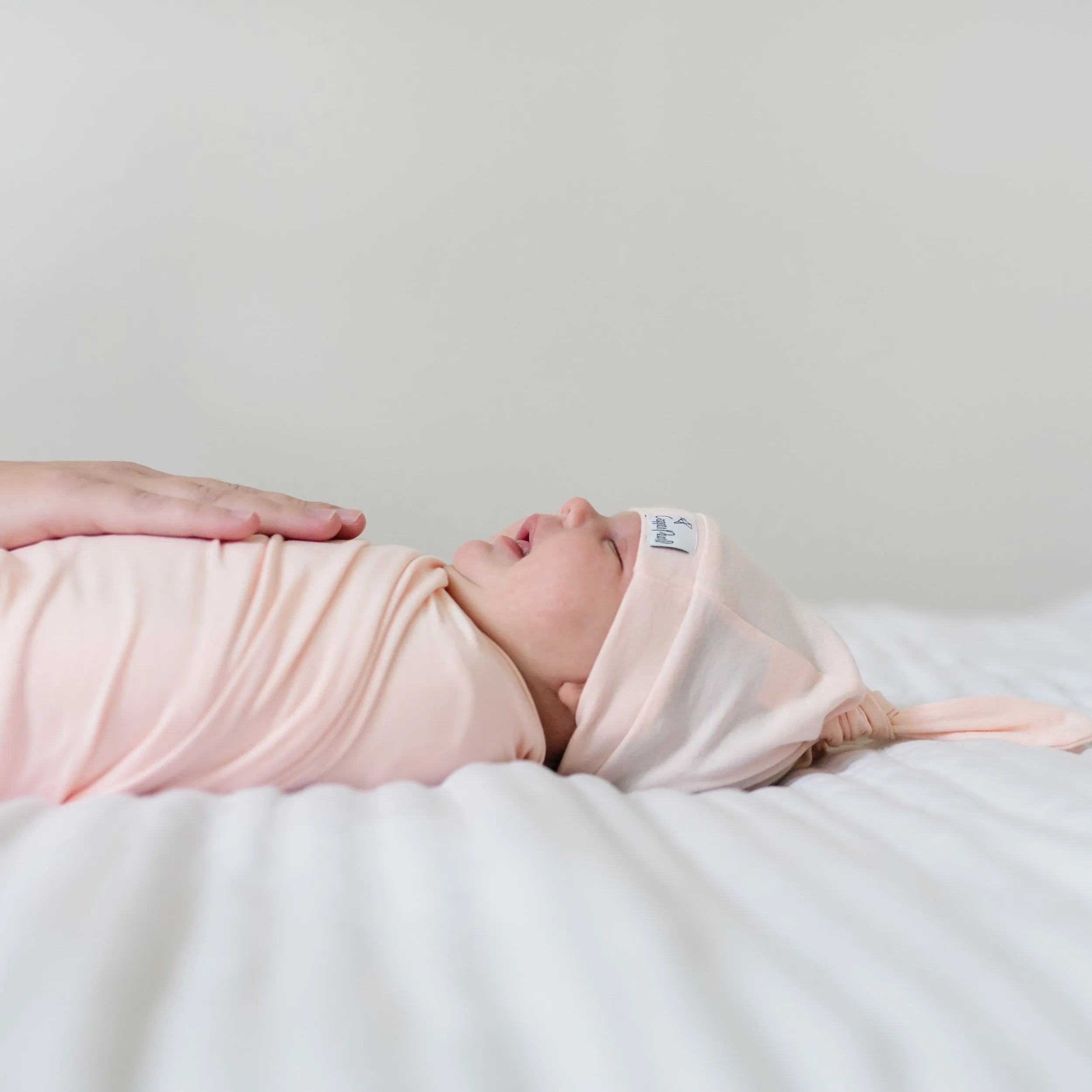 Copper Pearl Knit Swaddle Blanket | Blush