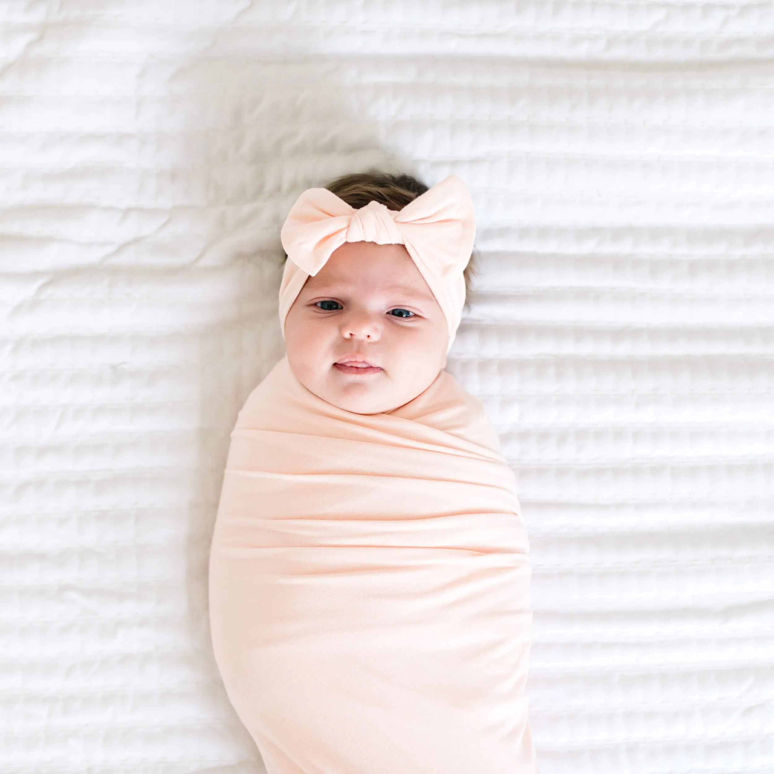 Copper Pearl Knit Swaddle Blanket | Blush