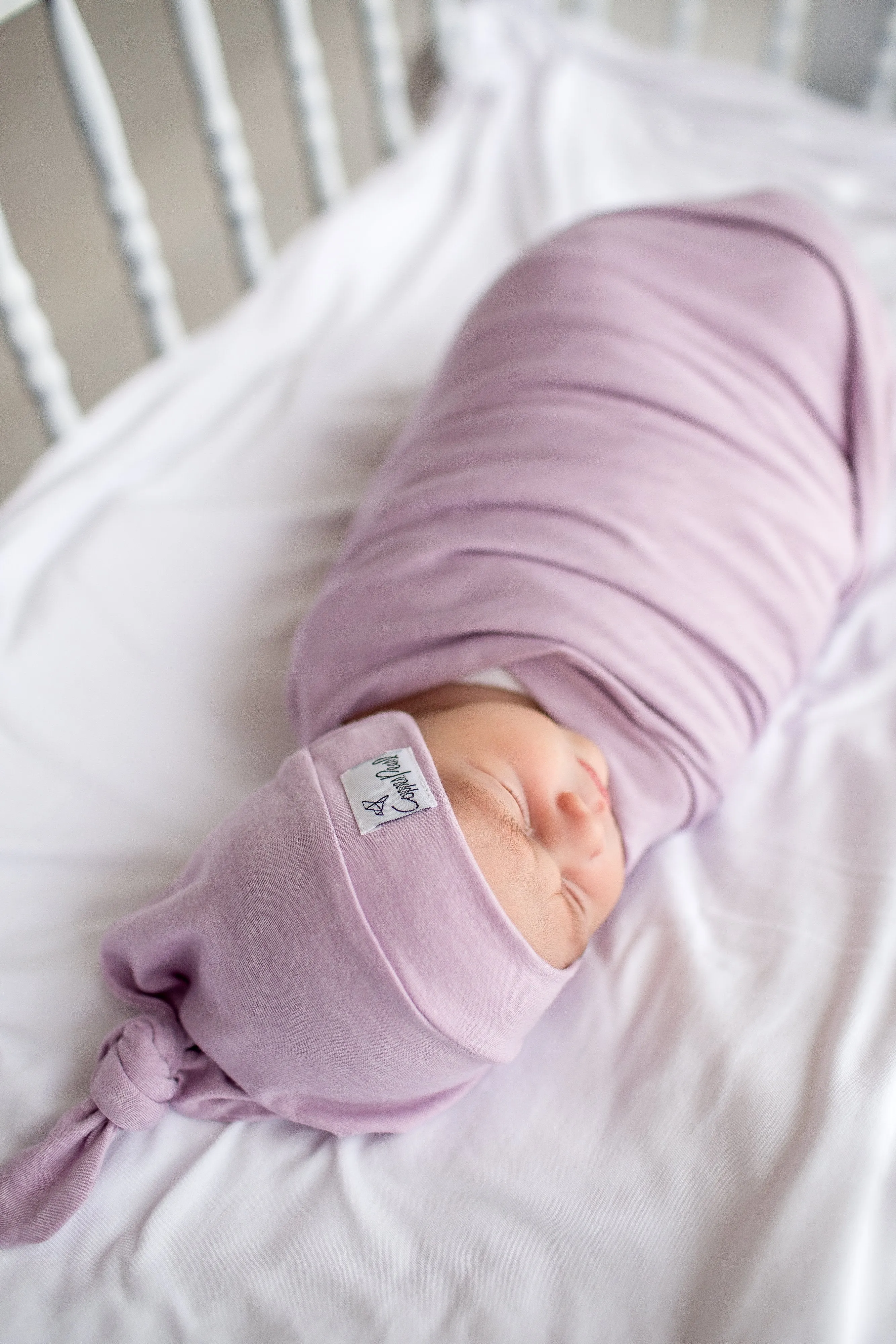 Copper Pearl Newborn Top Knot Hat - Lily