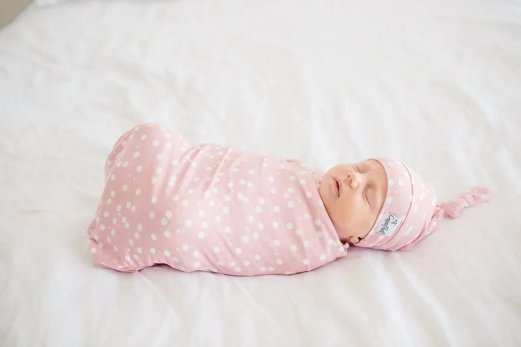 Copper Pearl Newborn Top Knot Hat - Lucy