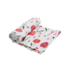 Cotton Muslin Swaddle – Summer Poppy