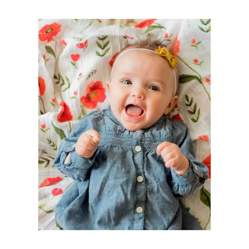 Cotton Muslin Swaddle – Summer Poppy