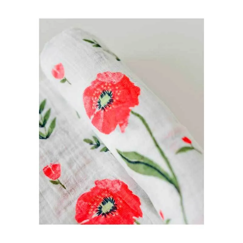 Cotton Muslin Swaddle – Summer Poppy