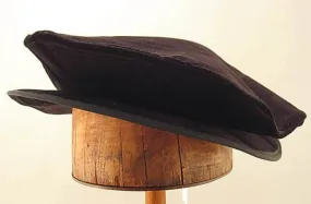Cotton Velveteen Flat Cap - Black
