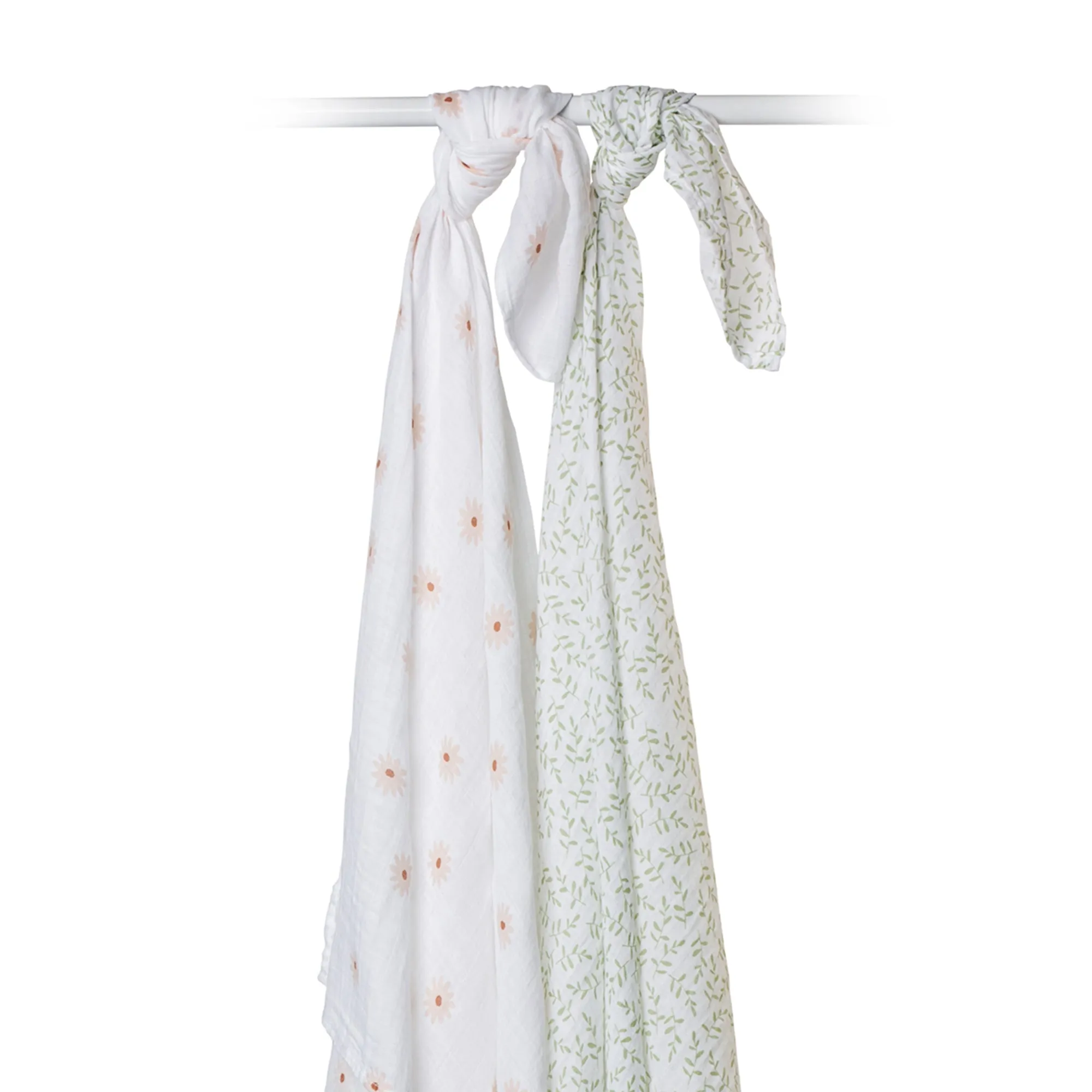 daisy   greenery | cotton swaddle 2 pack