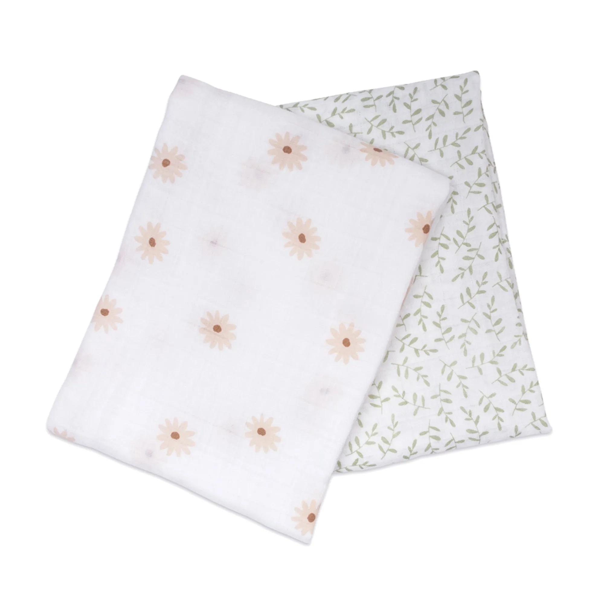daisy   greenery | cotton swaddle 2 pack