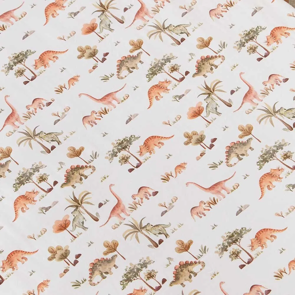 Dino Organic Fitted Cot Sheet