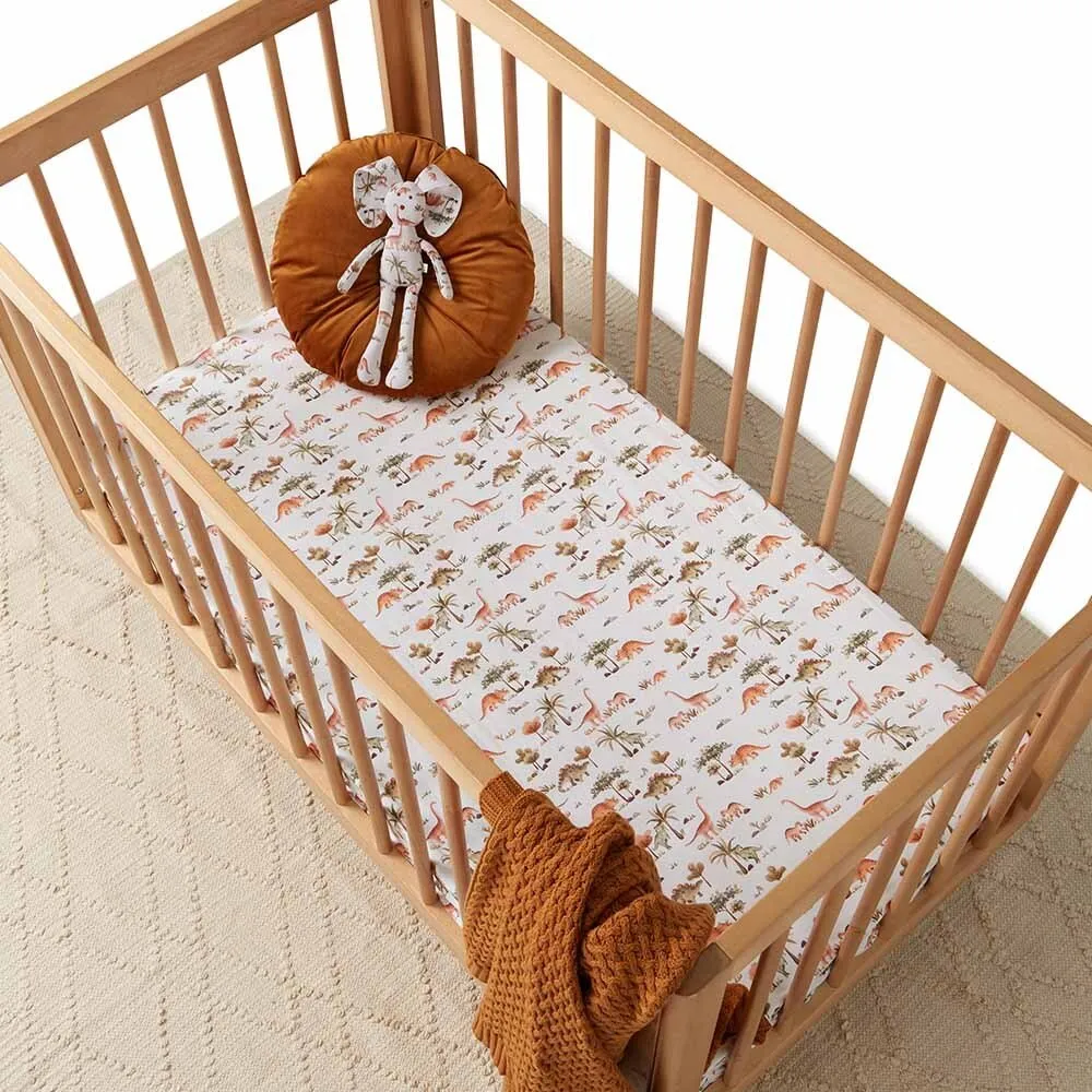 Dino Organic Fitted Cot Sheet