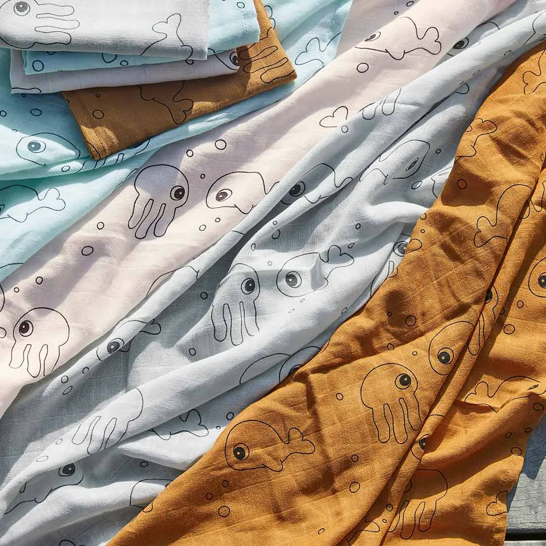 Done by Deer Swaddles - Sea Friends - Blue - 2 Pack