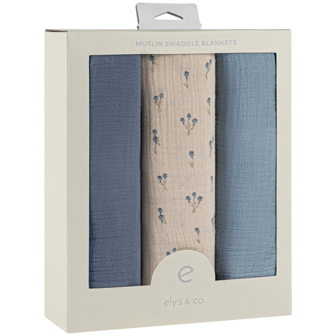 Ely's & Co Bluebelle 3 Pack Muslin Swaddles