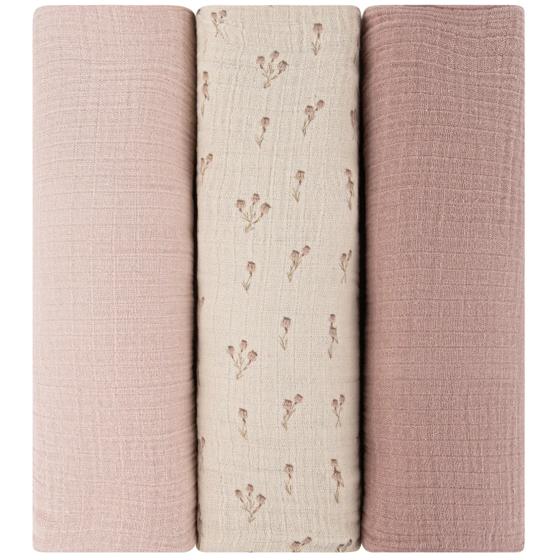 Ely's & Co Bluebelle 3 Pack Muslin Swaddles