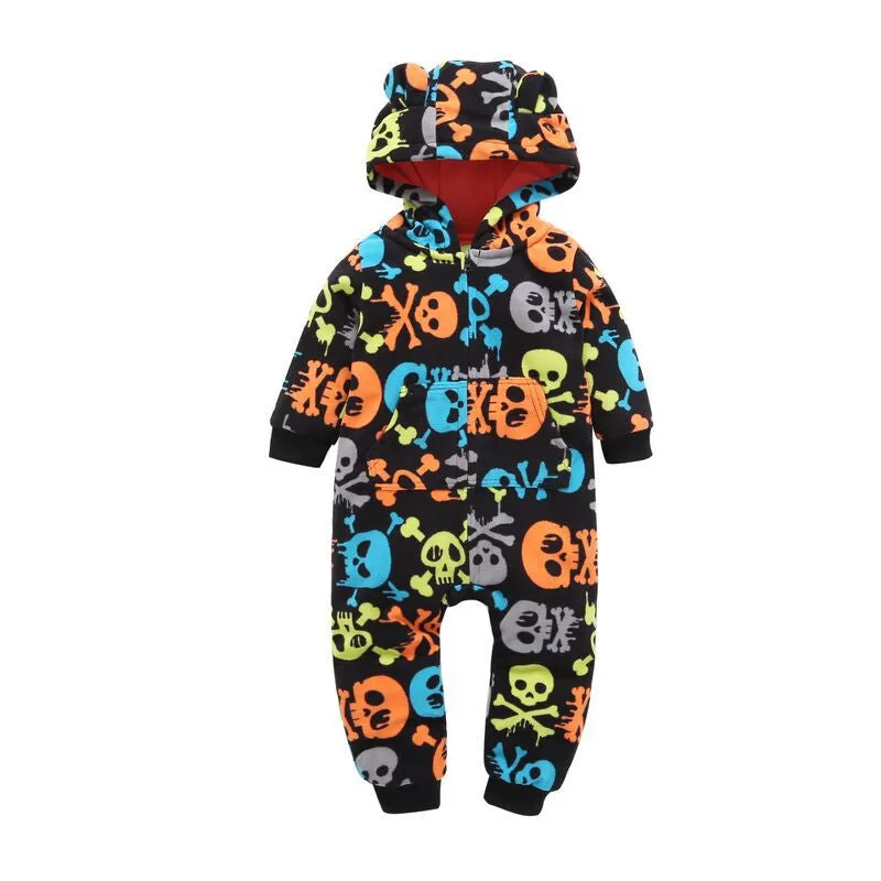 Fleece Hooded Baby Romper