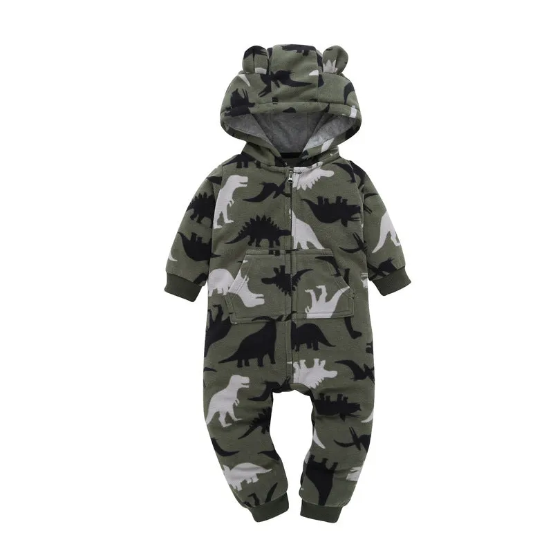 Fleece Hooded Baby Romper