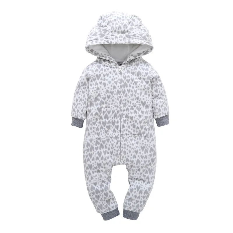 Fleece Hooded Baby Romper
