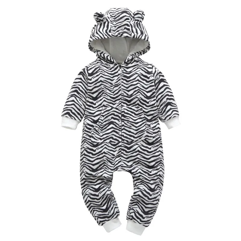 Fleece Hooded Baby Romper