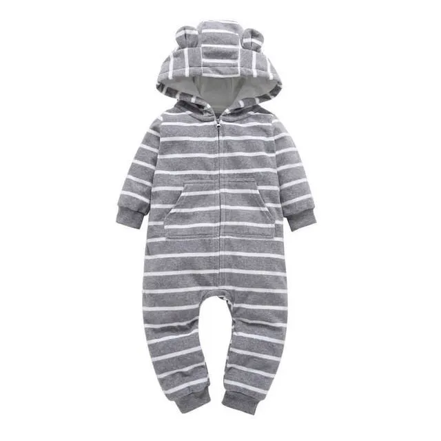 Fleece Hooded Baby Romper