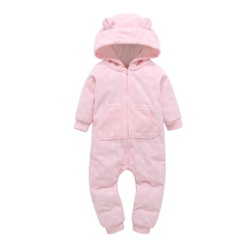Fleece Hooded Baby Romper