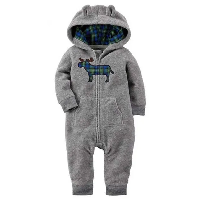 Fleece Hooded Baby Romper