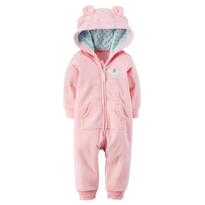 Fleece Hooded Baby Romper