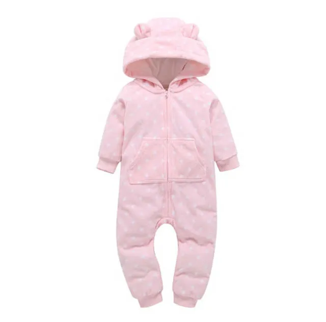Fleece Hooded Baby Romper