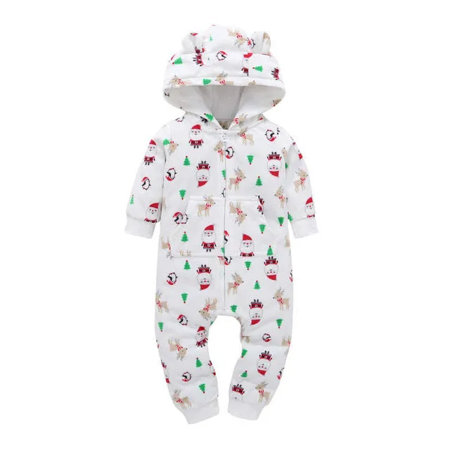 Fleece Hooded Baby Romper