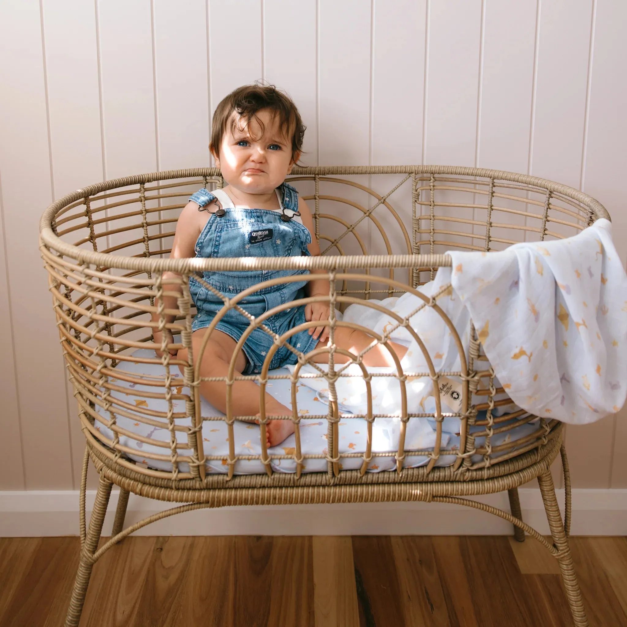 Fox & Fallow - Organic Muslin Wrap Swaddle (Ocean Creatures Sky)