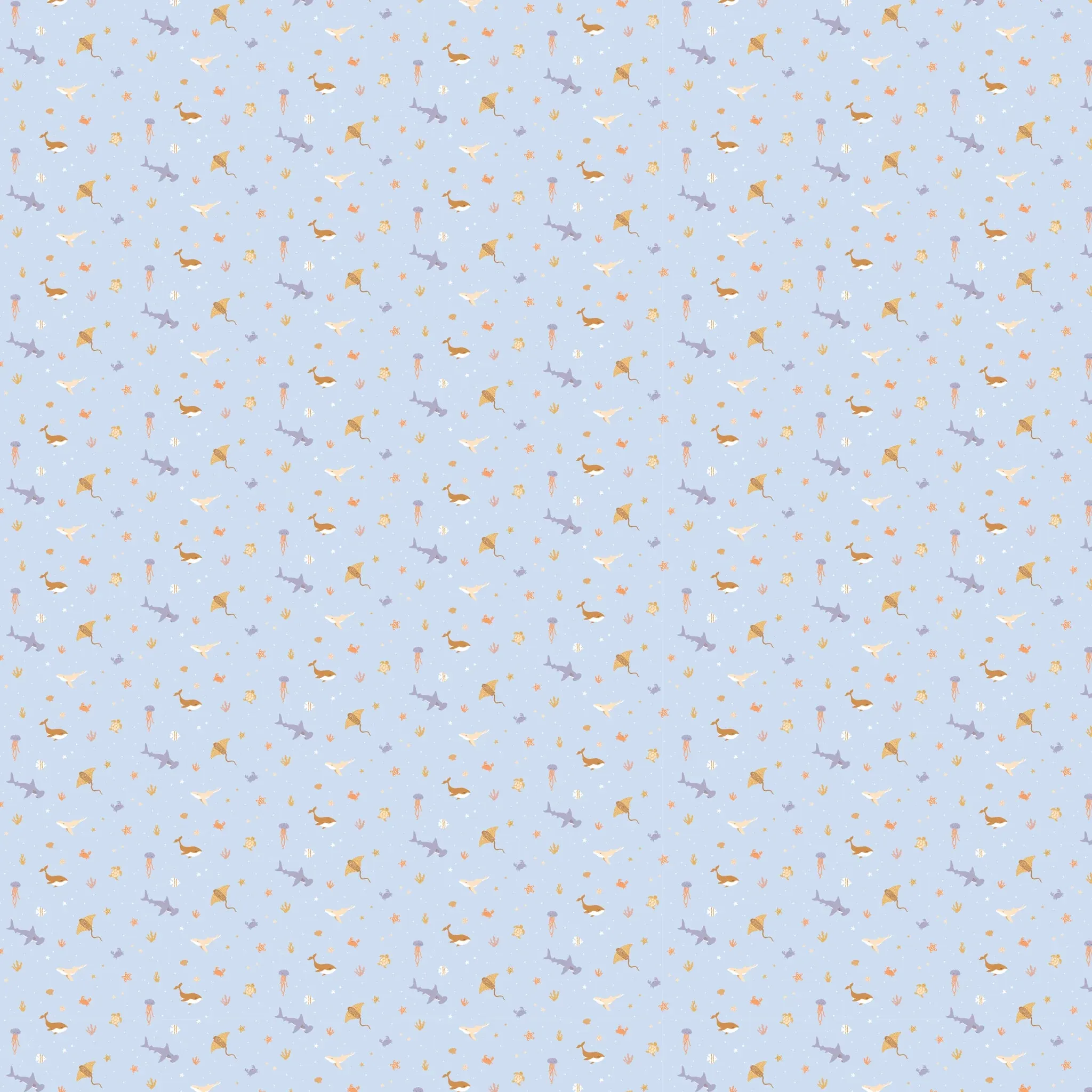Fox & Fallow - Organic Muslin Wrap Swaddle (Ocean Creatures Sky)