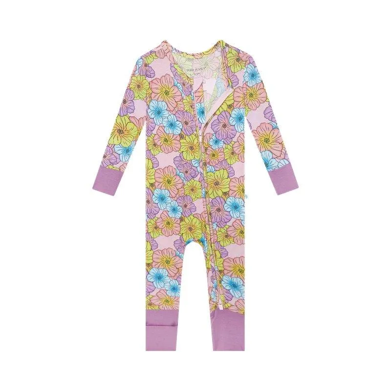 Girl's Bamboo Convertible Footie Romper - Kourtney (Floral)