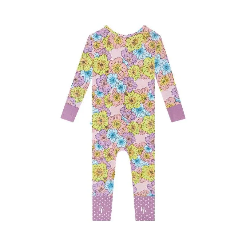 Girl's Bamboo Convertible Footie Romper - Kourtney (Floral)