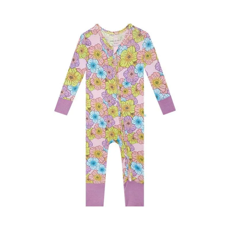 Girl's Bamboo Convertible Footie Romper - Kourtney (Floral)