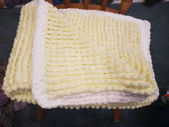 Hand Knit Baby Snowball Blankets