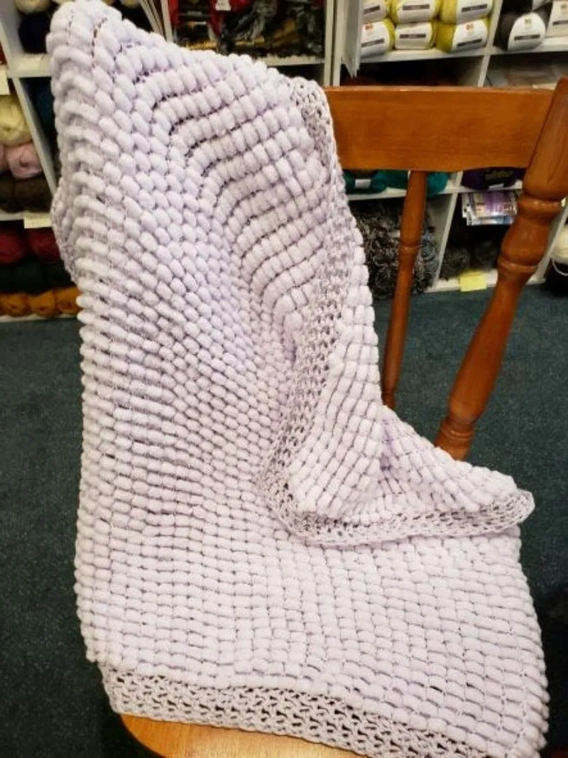 Hand Knit Baby Snowball Blankets