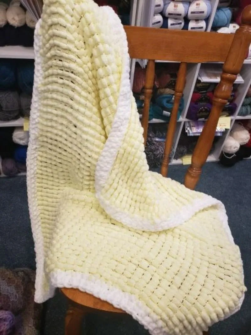 Hand Knit Baby Snowball Blankets