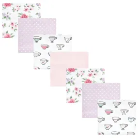 Hudson Baby Cotton Flannel Receiving Blankets Bundle, Tea Party
