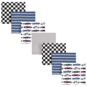 Hudson Baby Cotton Flannel Receiving Blankets Bundle, Vintage Cars