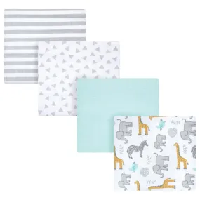 Hudson Baby Cotton Flannel Receiving Blankets, Yellow Safari