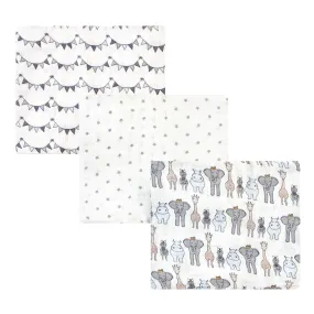 Hudson Baby Cotton Muslin Swaddle Blankets, Royal Safari