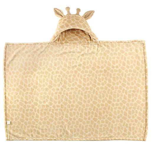 Hudson Baby Hooded Animal Face Plush Blanket, Giraffe