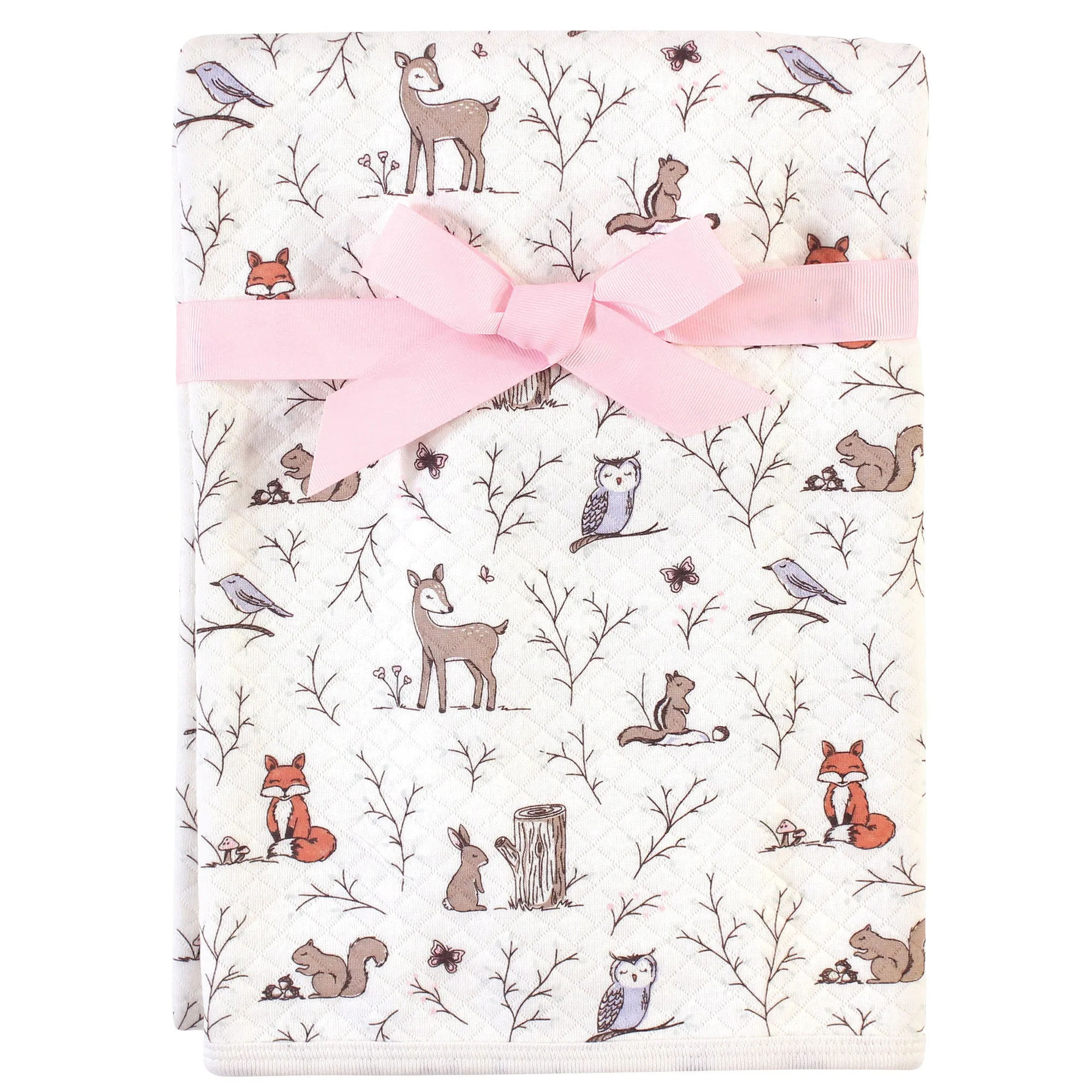 Hudson Baby Quilted Multi-Purpose Swaddle, Receiving, Stroller Blanket, Enchanted Forest 1-Pack