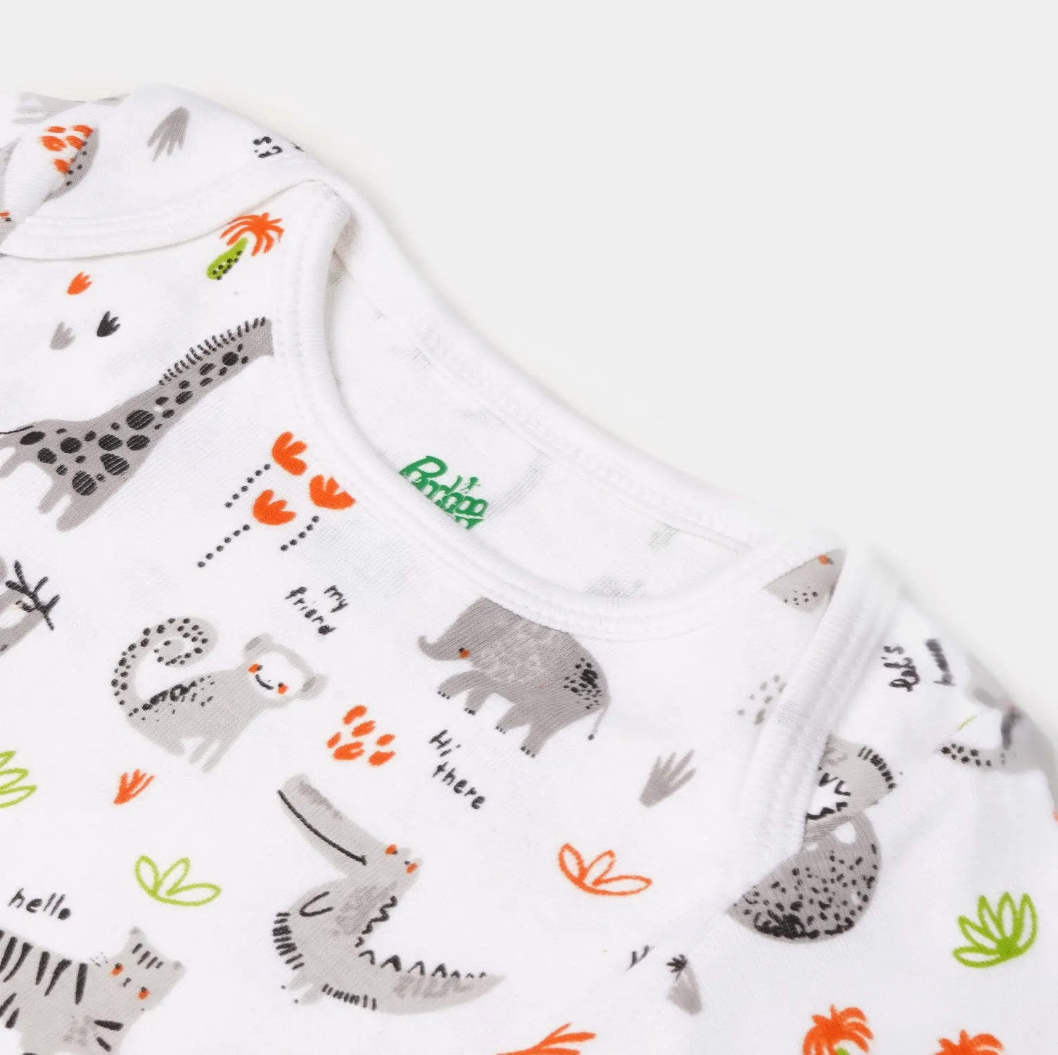 Infant Boys Rib Rompers 3PCs Set Wild Animal - Multi