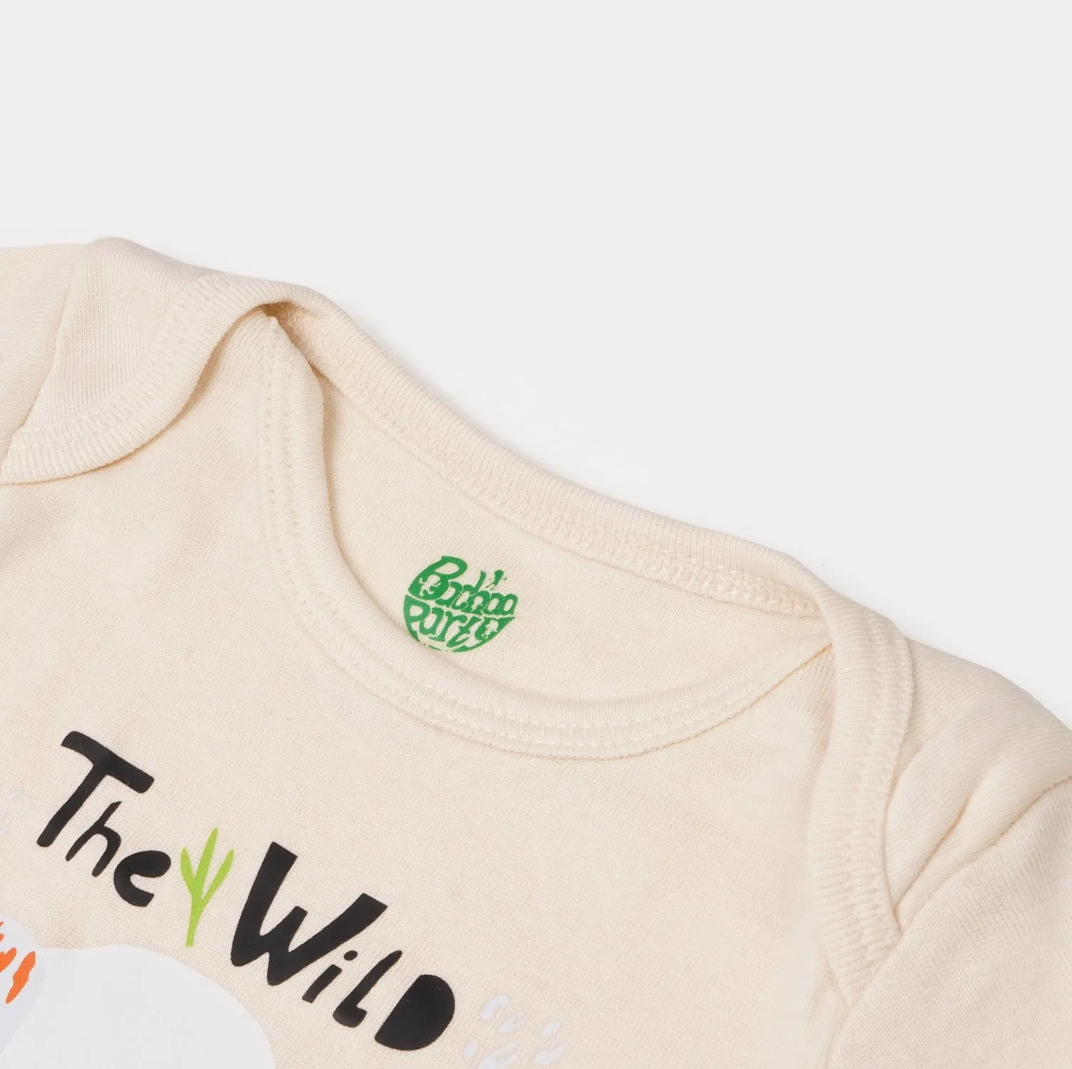 Infant Boys Rib Rompers 3PCs Set Wild Animal - Multi
