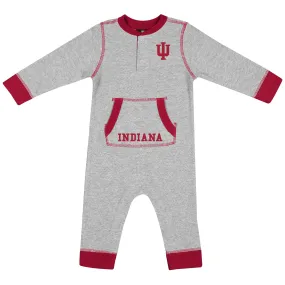 Infant Indiana Hoosiers Power Shortage Grey Romper