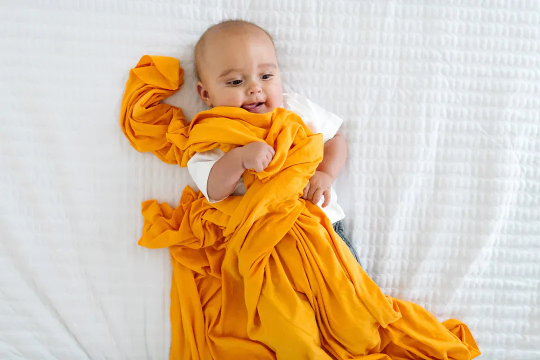 KNIT SWADDLE BLANKET - SOLAR