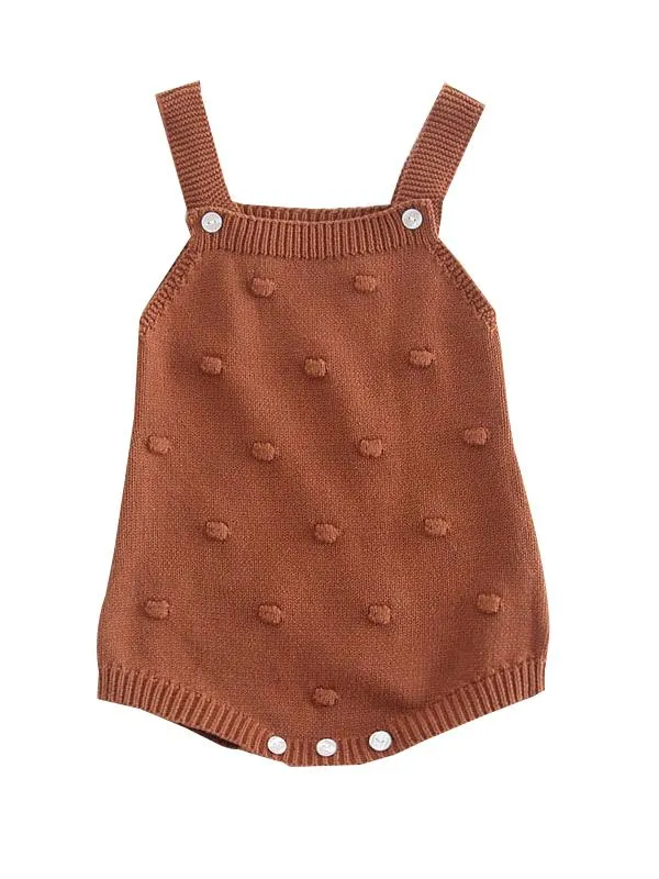 Knitted Suspender Bodysuit Crochet Cotton Onesies