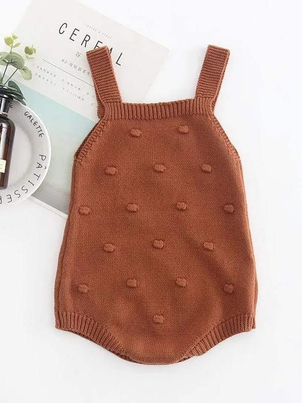 Knitted Suspender Bodysuit Crochet Cotton Onesies