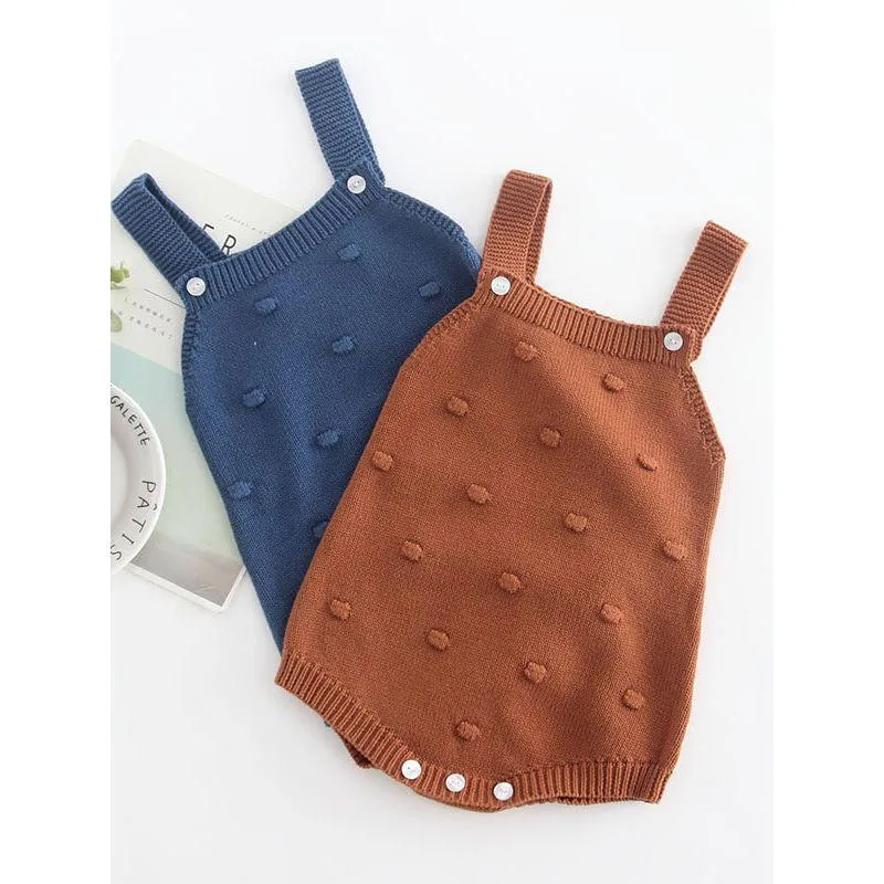 Knitted Suspender Bodysuit Crochet Cotton Onesies