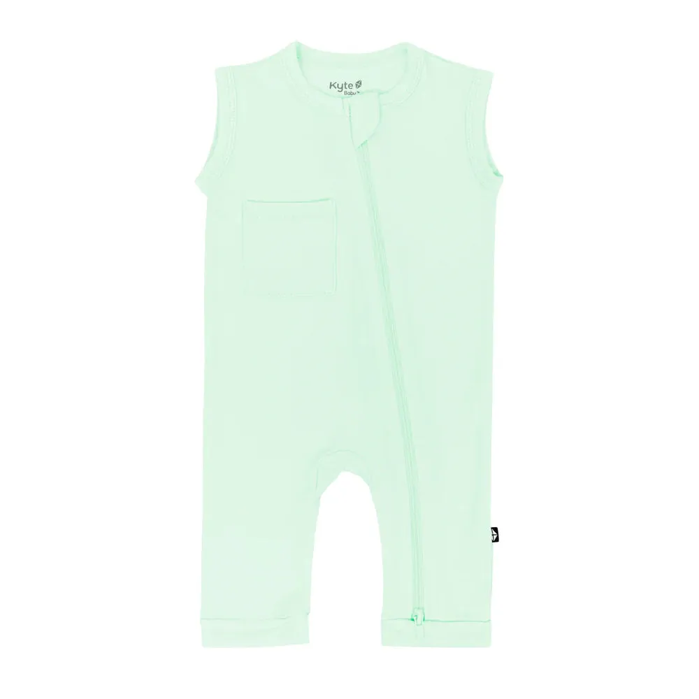 Kyte Baby Sleeveless Zippered Romper - Mint