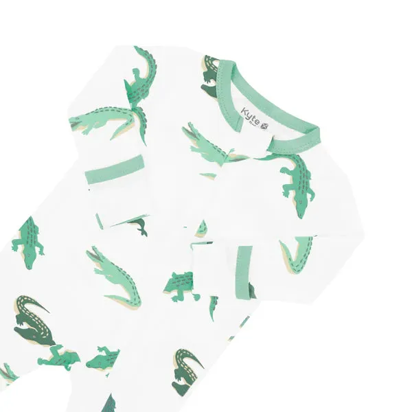 KYTE BABY Zippered Romper in Crocodile