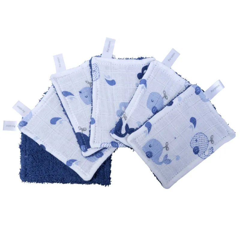 Little Crevette Bawi Set of 6 Wipes Baleine